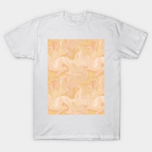 Pastel Orange Silk Marble - Digital Liquid Paint T-Shirt